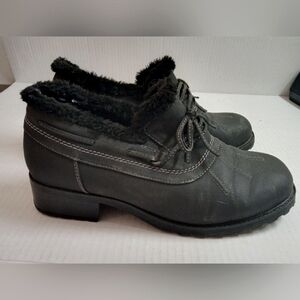 Trotters Belle Fur-Lined Block Heel Rain/Snow Ankle Boots Women's Size 8.5